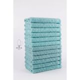 Hera Textile 12 Adet Turkuaz 30X50 cm Pamuklu ve Saçaklı Mutfak Havlusu - Açık Turkuaz