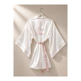Herabridals Kimono Biyeli Bride Sabahlık İsimli Nakışlı Kişiselleştirilmiş Gelin