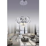Heracles 3 Renk Gümüş ( Sarı Beyaz Ve Gün Işığı ) Luxury Led Kristal Taşlı Avize