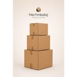 Herambalaj 20 Adet 50X30X30 Taşıma Kolisi, Çift Oluklu Boş Koli, Çeyiz Kolisi, Karton Koli, Eşya Taşıma Kolisi - 50 x 30 x 30 cm
