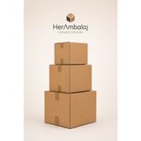 Herambalaj 25 Adet - 28X13X26.5 cm E-Ticaret Kargo Kutusu - 3 Desi ve 9 Litre Hacimli Ambalaj Kolisi - Hazır Katlanır Kraft Mukavva Kutu