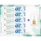 Herbadent 5'li Aloe Vera Aromalı Beyazlatıcı Bitki Özlü Diş Macunu Ekstra Temizlik Sağlar