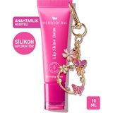 Herbaderm Birthday Cake Parlatıcı, Dolgunlaştırıcı, Onarıcı Vegan Dudak Balmı, Anahtarlık Hediyeli Meyveli Pasta Aromalı 10 ml