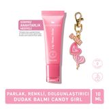 Herbaderm Parlak Dudak Balmı Pamuk Şekeri Aromalı 10 ml (Anahtarlık Hediyeli)