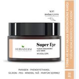 Herbaderm Torba, Koyu Halka ve Kırışıklık Oluşumuna Karşı Yoğun Nemlendirici Göz Çevresi Kremi Super Eye Hidrolize Kolajen %3+ Hyaluronik Asit %1.5 + VitaminC %0.5 %91 Doğal İçerik