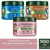 Herbal Essences Saç Bakım Maskesi Gül Kokulu Nemlendirici Vegan 300 ml x 3 Adet