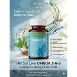 HERBAL Live Omega 3 6 9 balık yağı , primroz yağı keten tohumu yağ 60 yumuşak kapsül - --