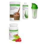 Herbalife 1 Çikolatalı Shake + 1 Adet Aloe + 1 Adet Ahududu Çay 50 Gr Ve 1 Adet Shaker gerger