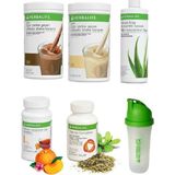Herbalife 1 Çikolota + 1 Vanilya + 1 Aloe + 1 Şeftali 50GR Çay + 1 Thermo + 1 Shaker