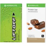 Herbalife 1 Er Paket Vanilya Badem Aromalı Protein Bar ve Limon Aromalı Liftoff® Efervesan Içecek