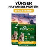 HerbaMax Tavuklu ve Pirinçli Yetişkin Kedi Maması 20Kg (2x10Kg)
