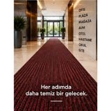 Herbert Weber Matte Kapı Önü Rulo Paspas 100 cm Eninde Nem Alıcı Paspas Yolluk - Bordo - 100 x 100 cm