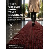 Herbert Weber Matte Kapı Önü Rulo Paspas 100 cm Eninde Nem Alıcı Paspas Yolluk - Bordo - 200 x 150 cm