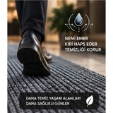 Herbert Weber Matte Kapı Önü Rulo Paspas 100 cm Eninde Nem Alıcı Paspas Yolluk - Gri - 200 x 250 cm