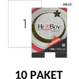Herboy 10 Paket HB-1000 210 x 297 mm Lazer Etiket ( A4 Etiket ) 100LÜ