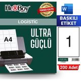 HERBOY HB-1000 210 x 297 mm A4 Baskılı Laser Etiket (100 Adet)
