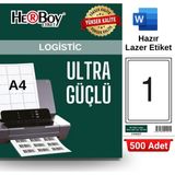 Herboy HB-1001 199,6 x 289,1 mm A4 Laser Etiket (500 Adet) - Baskısız