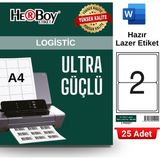Herboy HB-1002 199,6 x 143,5 mm A4 Laser Etiket (25 Adet) - Baskısız
