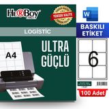 HERBOY HB-1006 99,1 x 93,1 mm A4 Baskılı Laser Etiket (100 Adet)