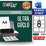 HERBOY HB-1008 99,1 x 67,7 mm A4 Baskılı Laser Etiket (100 Adet)