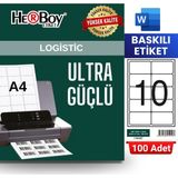 HERBOY HB-1010 99,1 x 57 mm A4 Baskılı Laser Etiket (100 Adet)