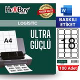 HERBOY HB-1018 63,5 x 46,6 mm A4 Baskılı Laser Etiket (100 Adet)