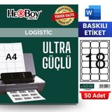 HERBOY HB-1018 63,5 x 46,6 mm A4 Baskılı Laser Etiket (50 Adet)