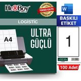 Herboy HB-1021 63,5 x 38,1 mm A4 Baskılı Laser Etiket (100 Adet)