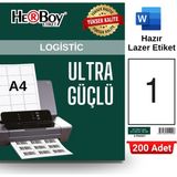 Herboy HB-1021 63,5 x 38,1 mm A4 Laser Etiket (200 Adet) - Baskısız