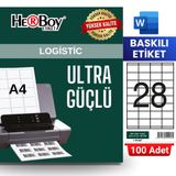 HERBOY HB-1028 52,5 x 41 mm A4 Baskılı Laser Etiket (100 Adet)