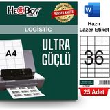 Herboy HB-1035 52.5 x 33 mm A4 Laser Etiket (25 Adet) - Baskısız