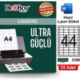 Herboy HB-1044 48.5 x 25,4 mm A4 Laser Etiket (25 Adet) - Baskısız