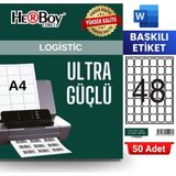 HERBOY HB-1048 32 x 32 mm A4 Baskılı Laser Etiket (50 Adet)