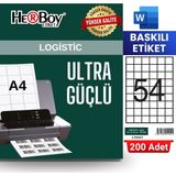 HERBOY HB-1054 35 x 33,16 mm A4 Baskılı Laser Etiket (200 Adet)