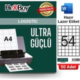 Herboy HB-1054 35 x 33,16 mm A4 Laser Etiket (50 Adet) - Baskısız