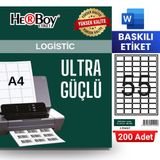 HERBOY HB-1055 37 x 24 mm A4 Baskılı Laser Etiket (200 Adet)
