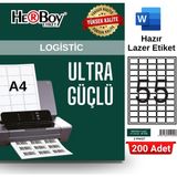 Herboy HB-1055 37 x 24 mm A4 Laser Etiket (200 Adet) - Baskısız
