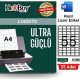 Herboy HB-1055 37 x 24 mm A4 Laser Etiket (25 Adet) - Baskısız