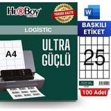 HERBOY HB-1059 42 x 59,69 mm A4 Baskılı Laser Etiket (100 Adet)