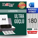HERBOY HB-1060 30 x 9 mm A4 Baskılı Laser Etiket (100 Adet)