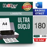 HERBOY HB-1060 30 x 9 mm A4 Baskılı Laser Etiket (50 Adet)