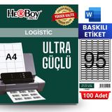 HERBOY HB-1095 30 x 12 mm A4 Baskılı Laser Etiket (100 Adet)