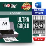 HERBOY HB-1095 30 x 12 mm A4 Baskılı Laser Etiket (25 Adet)