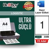 Herboy HB-1100 210 x 280 mm A4 Laser Etiket (25 Adet) - Baskısız