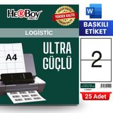 HERBOY HB-1102 210 x 148,5 mm A4 Baskılı Laser Etiket (25 Adet)
