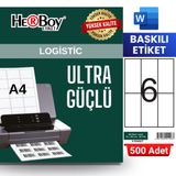 HERBOY HB-1106 148,5 x 70 mm A4 Baskılı Laser Etiket (500 Adet)