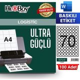 HERBOY HB-1125 25 x 25 mm A4 Baskılı Laser Etiket (100 Adet)