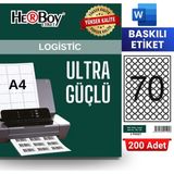 HERBOY HB-1125 25 x 25 mm A4 Baskılı Laser Etiket (200 Adet)
