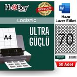 Herboy HB-1125 25 x 25 mm A4 Laser Etiket (50 Adet) - Baskısız