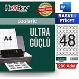 Herboy HB-1130 30 x 30 mm A4 Baskılı Laser Etiket (200 Adet)